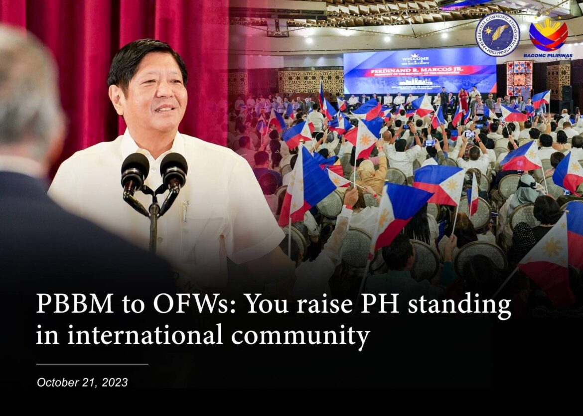 PBBM TO OFWS:  YOU RAISE PH STANDING IN INTERNATIONAL COMMUNITY