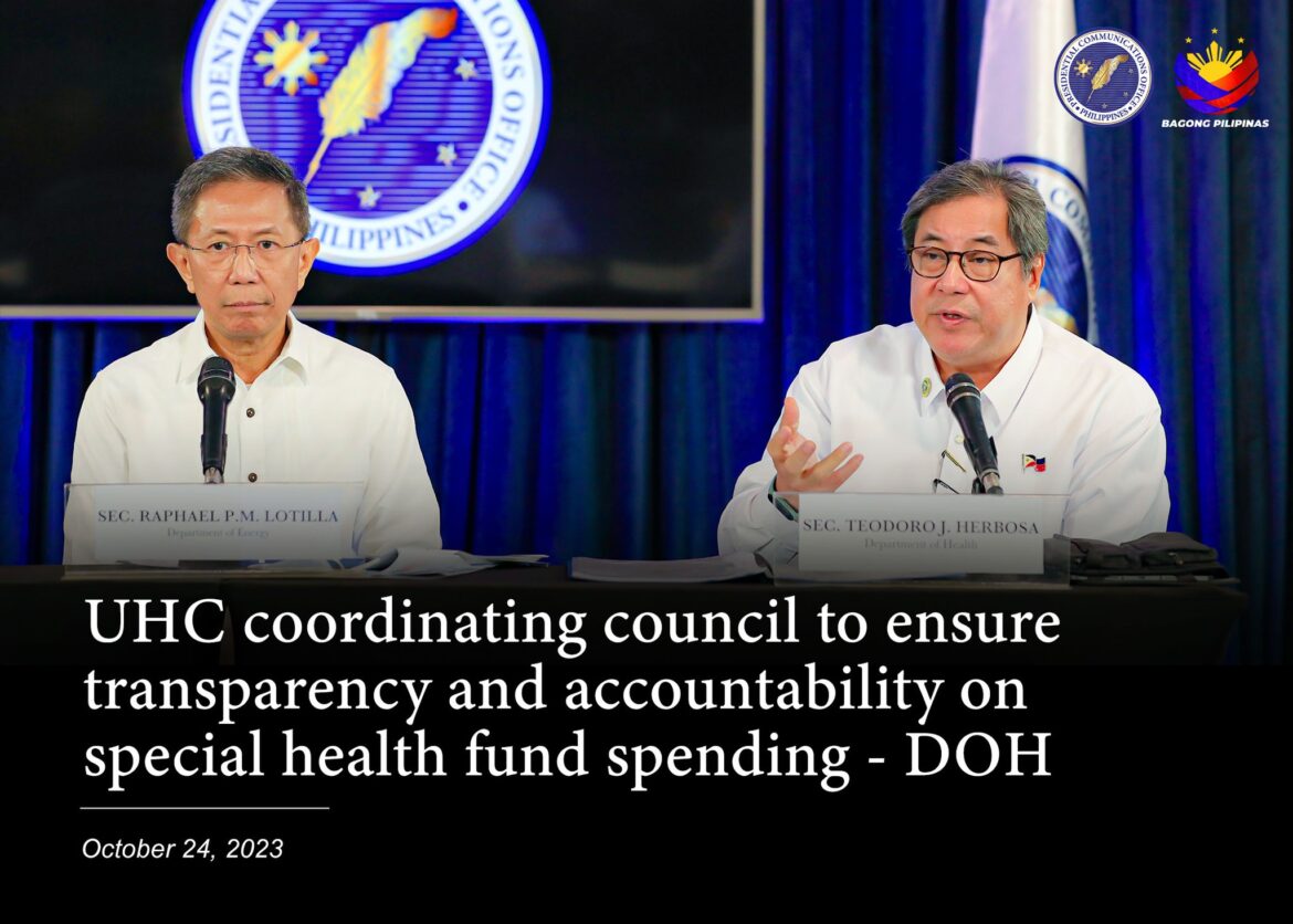 UHC COORDINATING COUNCIL TO ENSURE TRANSPARENCY AND ACCOUNTABILITY ON SPECIAL HEALTH FUND SPENDING – DOH
